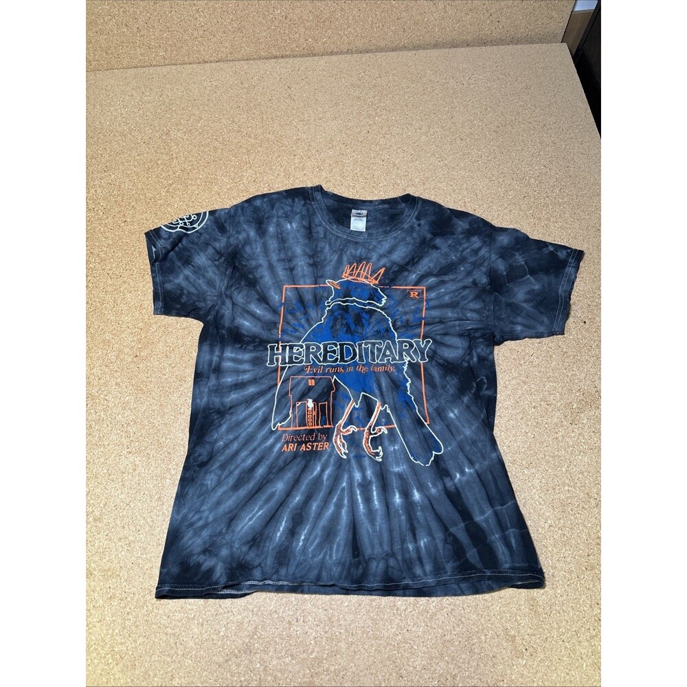 HEREDITARY Large T-Shirt Black tie-dye OOP Horror Design A24 Aster G2
